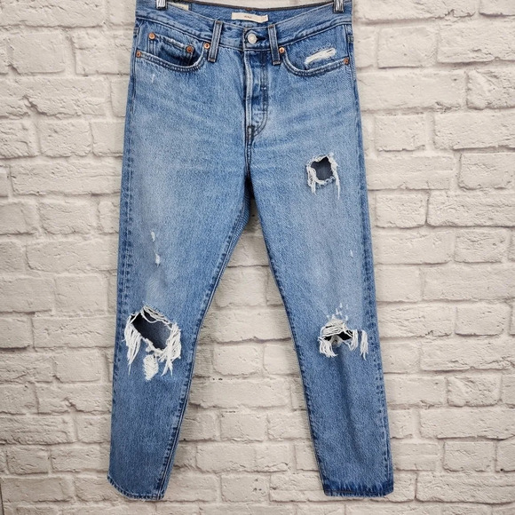 Levi's Denim - LEVI'S Premium WEDGIE Distressed High Rise Denim Jeans Size 27